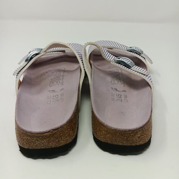 Birkenstock Birki’s lavender and white stripes sandals size 38/5 L3 M5 - Picture 3 of 5